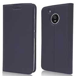 Ultra Slim Card Magnetic Automatic Suction Leather Wallet Case for Motorola Moto G5 - Royal Blue