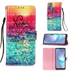 Colorful Dream Catcher 3D Painted Leather Wallet Case for Motorola Moto G50
