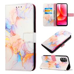 Galaxy Dream Marble Leather Wallet Protective Case for Motorola Moto G 5G