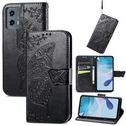 Embossing Mandala Flower Butterfly Leather Wallet Case for Motorola Moto G 5G 2023 - Black