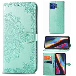 Embossing Imprint Mandala Flower Leather Wallet Case for Motorola Moto G 5G Plus - Green