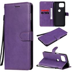 Retro Greek Classic Smooth PU Leather Wallet Phone Case for Motorola Moto G 5G Plus - Purple
