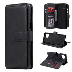 Multi-function Ten Card Slots and Photo Frame PU Leather Wallet Phone Case Cover for Motorola Moto G 5G Plus - Black