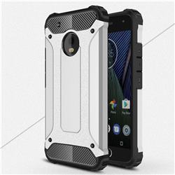 King Kong Armor Premium Shockproof Dual Layer Rugged Hard Cover for Motorola Moto G5 Plus - Technology Silver