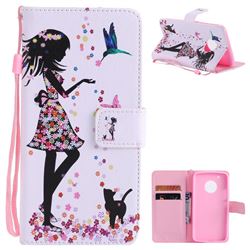 Petals and Cats PU Leather Wallet Case for Motorola Moto G5 Plus