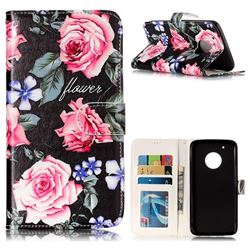Peony 3D Relief Oil PU Leather Wallet Case for Motorola Moto G5 Plus
