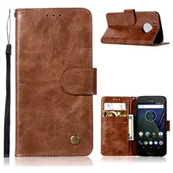 Luxury Retro Leather Wallet Case for Motorola Moto G5 Plus - Brown
