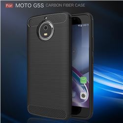 Luxury Carbon Fiber Brushed Wire Drawing Silicone TPU Back Cover for Motorola Moto G5S (Black)