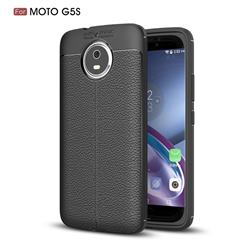 Luxury Auto Focus Litchi Texture Silicone TPU Back Cover for Motorola Moto G5S - Black