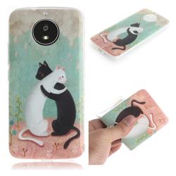 Black and White Cat IMD Soft TPU Cell Phone Back Cover for Motorola Moto G5S