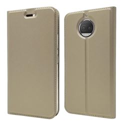 Ultra Slim Card Magnetic Automatic Suction Leather Wallet Case for Motorola Moto G5S Plus - Champagne
