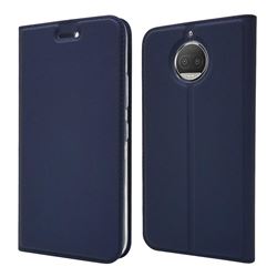 Ultra Slim Card Magnetic Automatic Suction Leather Wallet Case for Motorola Moto G5S Plus - Royal Blue
