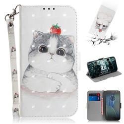 Cute Tomato Cat 3D Painted Leather Wallet Phone Case for Motorola Moto G5S Plus