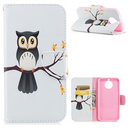 Owl on Tree Leather Wallet Case for Motorola Moto G6