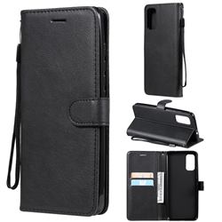 Retro Greek Classic Smooth PU Leather Wallet Phone Case for Motorola Moto G60 - Black