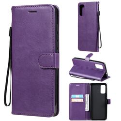 Retro Greek Classic Smooth PU Leather Wallet Phone Case for Motorola Moto G60 - Purple
