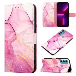 Pink Purple Marble Leather Wallet Protective Case for Motorola Moto G60