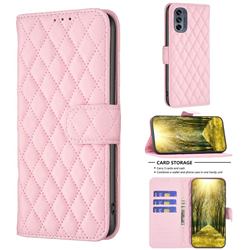 Binfen Color BF-14 Fragrance Protective Wallet Flip Cover for Motorola Moto G62 5G - Pink
