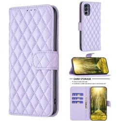 Binfen Color BF-14 Fragrance Protective Wallet Flip Cover for Motorola Moto G62 5G - Purple