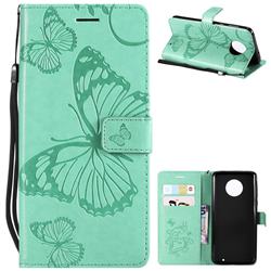 Embossing 3D Butterfly Leather Wallet Case for Motorola Moto G6 Plus G6Plus - Green