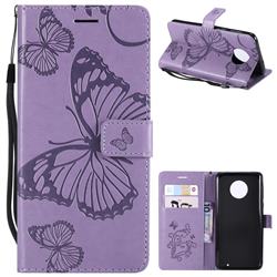 Embossing 3D Butterfly Leather Wallet Case for Motorola Moto G6 Plus G6Plus - Purple
