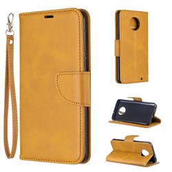 Classic Sheepskin PU Leather Phone Wallet Case for Motorola Moto G6 Plus G6Plus - Yellow