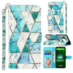 Stitching Marble 3D Leather Phone Holster Wallet Case for Motorola Moto G7 / G7 Plus