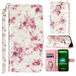 Rambler Rose Flower 3D Leather Phone Holster Wallet Case for Motorola Moto G7 / G7 Plus