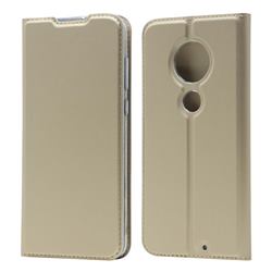 Ultra Slim Card Magnetic Automatic Suction Leather Wallet Case for Motorola Moto G7 / G7 Plus - Champagne