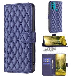 Binfen Color BF-14 Fragrance Protective Wallet Flip Cover for Motorola Moto G71 5G - Blue