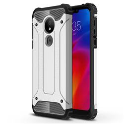 King Kong Armor Premium Shockproof Dual Layer Rugged Hard Cover for Motorola Moto G7 Power - Technology Silver