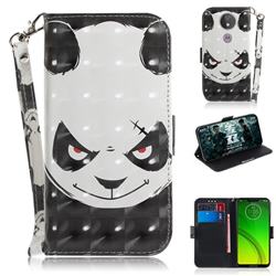Angry Bear 3D Painted Leather Wallet Phone Case for Motorola Moto G7 Power
