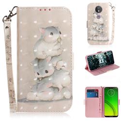 Three Squirrels 3D Painted Leather Wallet Phone Case for Motorola Moto G7 Power