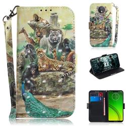 Beast Zoo 3D Painted Leather Wallet Phone Case for Motorola Moto G7 Power