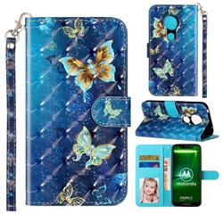 Rankine Butterfly 3D Leather Phone Holster Wallet Case for Motorola Moto G7 Power