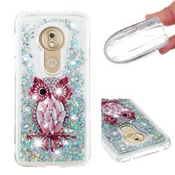 Seashell Owl Dynamic Liquid Glitter Quicksand Soft TPU Case for Motorola Moto G7 Play