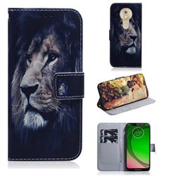 Lion Face PU Leather Wallet Case for Motorola Moto G7 Play