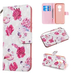 Flamingo 3D Painted Leather Wallet Phone Case for Motorola Moto G7 Play