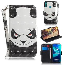 Angry Bear 3D Painted Leather Wallet Phone Case for Motorola Moto G8 Power Lite