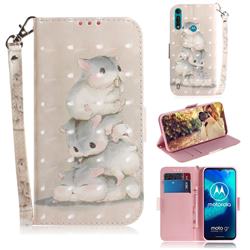 Three Squirrels 3D Painted Leather Wallet Phone Case for Motorola Moto G8 Power Lite