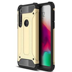 King Kong Armor Premium Shockproof Dual Layer Rugged Hard Cover for Motorola Moto G8 Play - Champagne Gold
