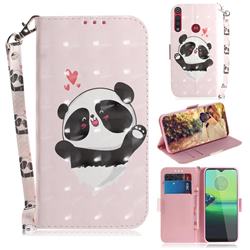 Heart Cat 3D Painted Leather Wallet Phone Case for Motorola Moto G8 Play