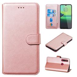 Retro Calf Matte Leather Wallet Phone Case for Motorola Moto G8 Play - Pink