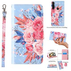 Rose Flower 3D Painted Leather Wallet Case for Motorola Moto G8 Play