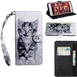 Smiley Cat 3D Painted Leather Wallet Case for Motorola Moto G8 Plus