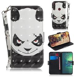 Angry Bear 3D Painted Leather Wallet Phone Case for Motorola Moto G8 Plus
