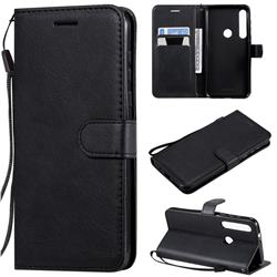 Retro Greek Classic Smooth PU Leather Wallet Phone Case for Motorola Moto G8 Plus - Black