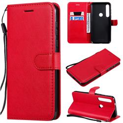 Retro Greek Classic Smooth PU Leather Wallet Phone Case for Motorola Moto G8 Plus - Red