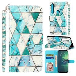 Stitching Marble 3D Leather Phone Holster Wallet Case for Motorola Moto G8 Plus
