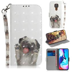 Pug Dog 3D Painted Leather Wallet Phone Case for Motorola Moto G9 Play